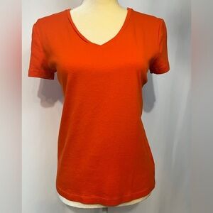 Jones New York Sport Orange V Neck Short Sleeve Tee Medium